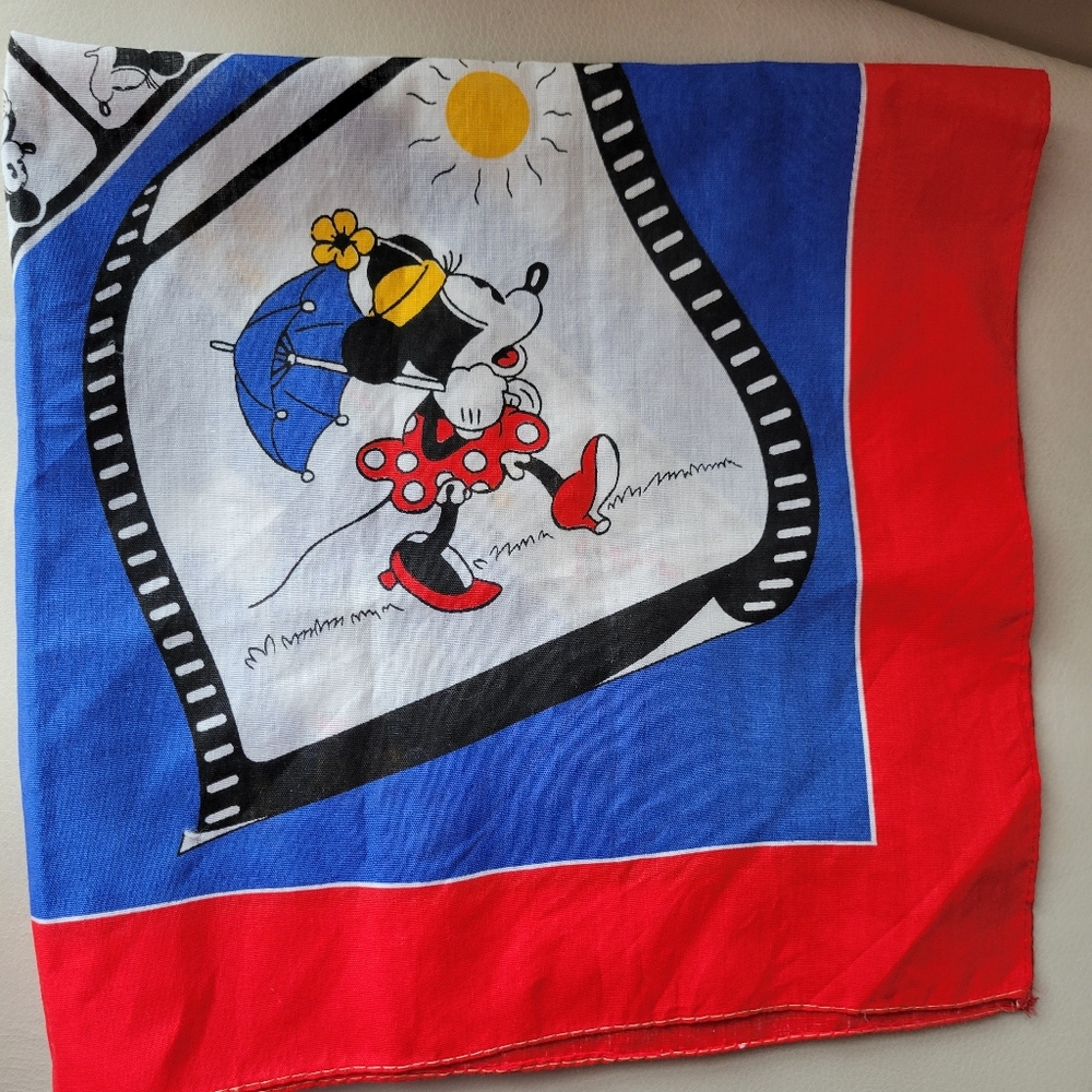 Walt Disney Co. Mickey Mouse Minnie Mouse Bandana 1980s Made in USA Unisex - Picture 8 of 16